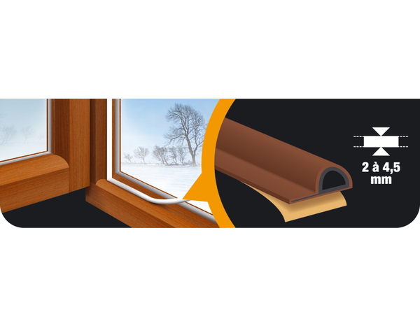 Joint adhésif porte et fenêtre mauvais état marron 6m - 3M - Brico Dépôt