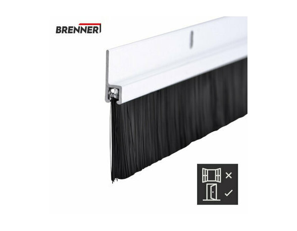 Bas de porte brosse en aluminium blanc 1m - Brenner - Brico Dépôt