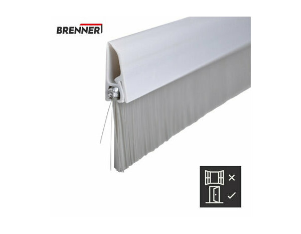 Bas de porte pvc brosse à visser silver 1m - Brenner - Brico Dépôt