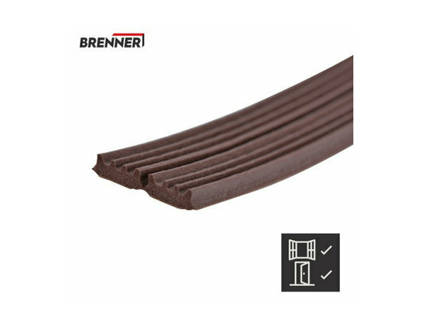 Joint adhesif "profil e" pour porte et fenêtre marron 6m - Brenner - Brico Dépôt