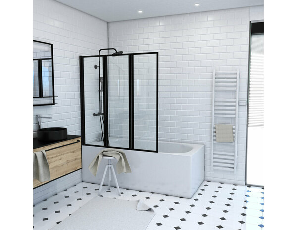 Pare baignoire triple 125 x H 143 cm - Brico Dépôt
