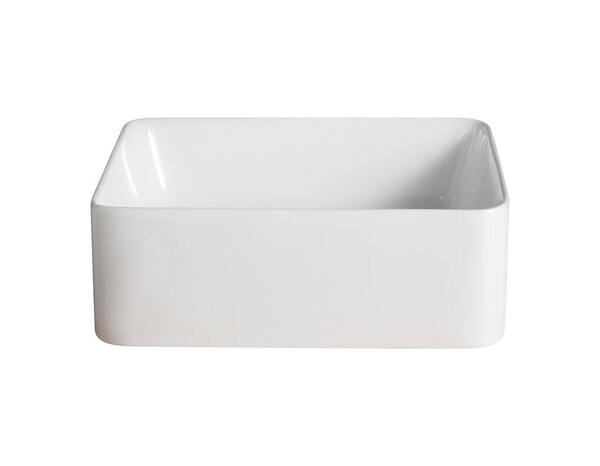 Vasque à poser céramique carré blanc ALVINE - 34,2x12x34,2 cm - Cooke and Lewis - Brico Dépôt