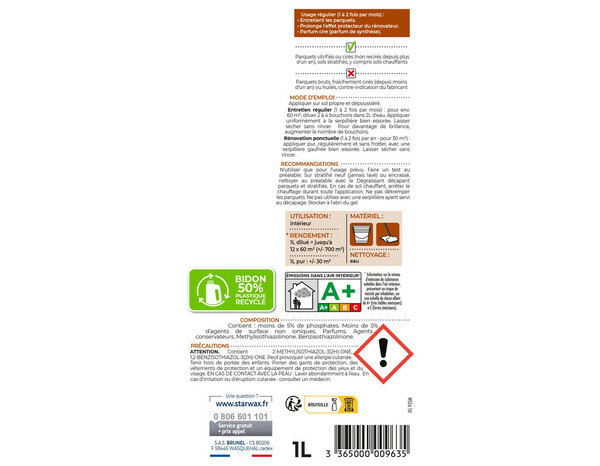 Entretien brillant parquets et sol stratifiés 1l - Brico Dépôt