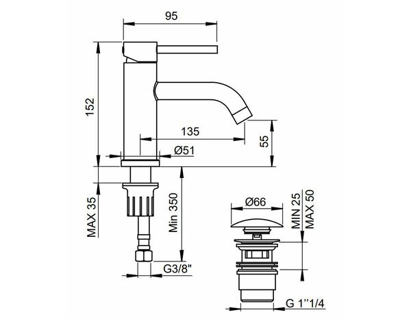 Mitigeur lavabo M SINDIA finition or brossé - cartouche céramique et vidage clic-clac - Brico Dépôt