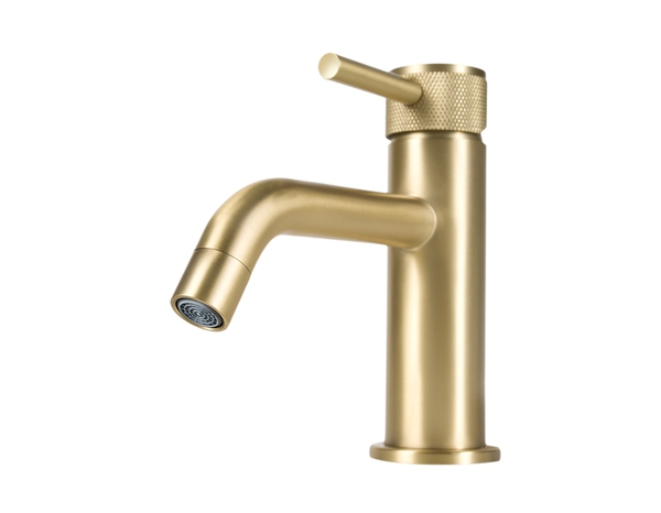 Mitigeur lavabo M SINDIA finition or brossé - cartouche céramique et vidage clic-clac - Brico Dépôt