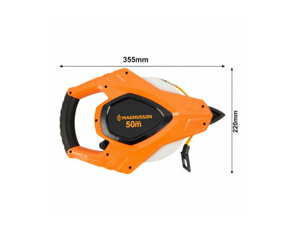 Mètre ruban 50m, boîtier bi-matière résistant aux chocs - MAGNUSSON - Brico Dépôt
