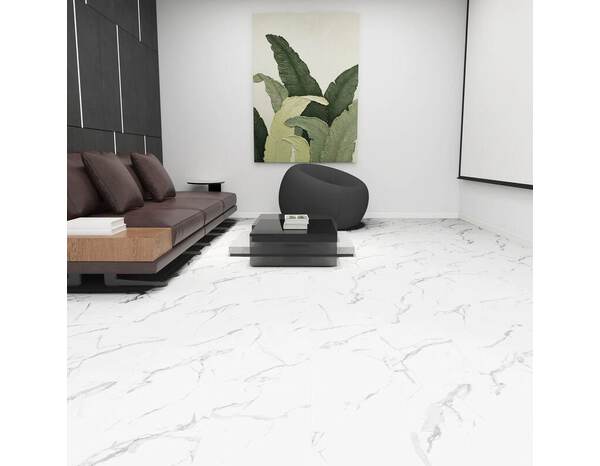 Dalle PVC 30,5 x 61 cm mabre blanc - Brico Dépôt