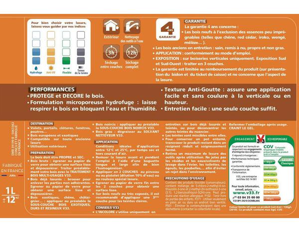 Lasure classique ton chêne clair 5 L - V33 - Brico Dépôt