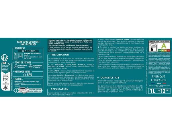 Peinture de rénovation faïence et lambris acrylique satin tendre gris 2 L - V33 - Brico Dépôt