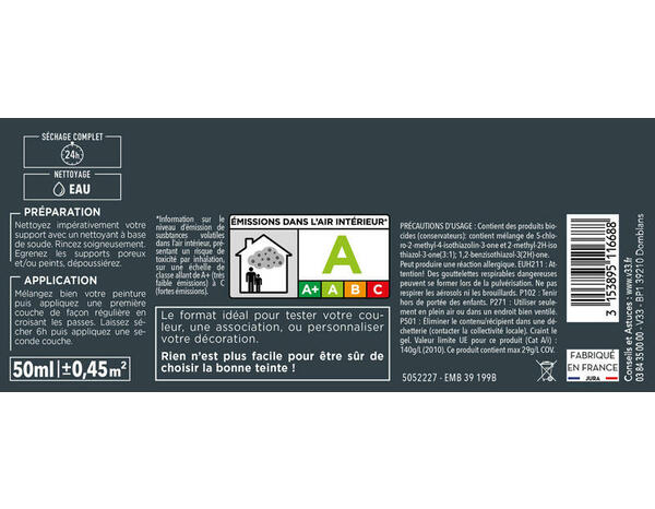 Testeur peinture de rénovation acrylique métallisé fonte 50 ml - V33 - Brico Dépôt