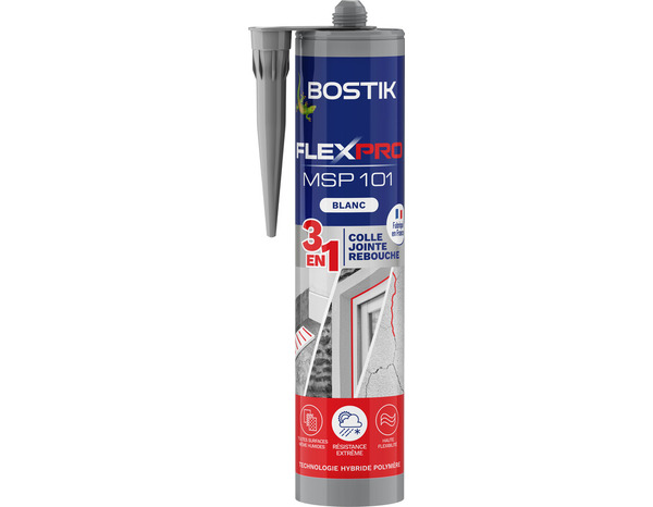 Colle, jointe, rebouche "FLEXPRO MSP101" blanc - 290ML - Bostik - Brico Dépôt