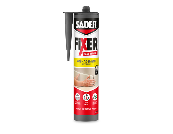 Colle fixer sans percer aménagement intérieur force 4 - 360 g - Sader - Brico Dépôt