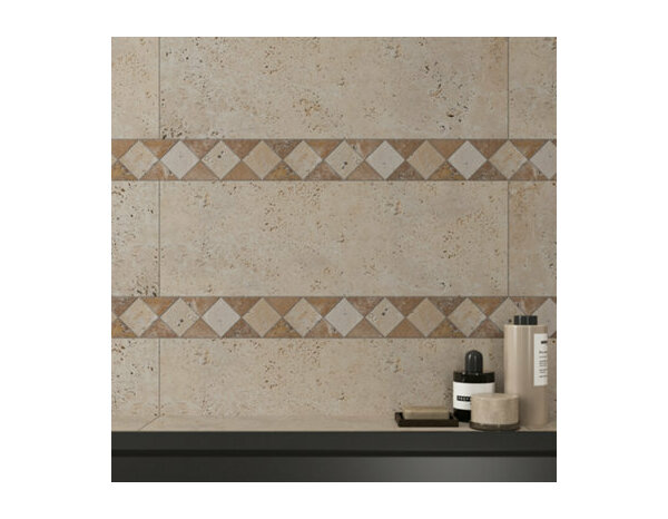 Listel Travertin "Lozange" 7 x 30 cm - Brico Dépôt