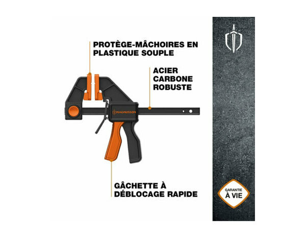 Serre joint 1 main 300mm 70k g - MAGNUSSON - Brico Dépôt