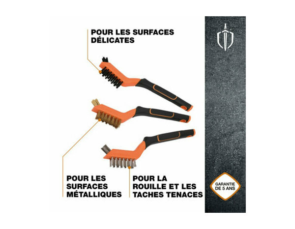 Lot de 3 mini brosses metalliques - MAGNUSSON - Brico Dépôt