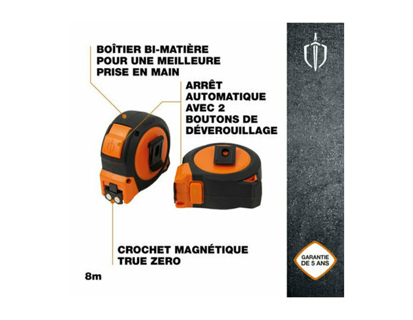 Mètre ruban 8m - MAGNUSSON - Brico Dépôt