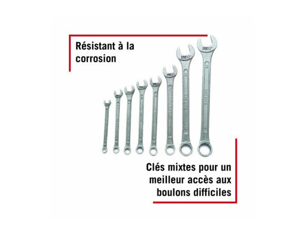 Lot de 8 cles mixtes - Forge steel - Brico Dépôt