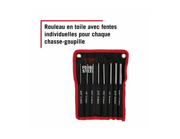 Lot de 8 chasses goupilles - Forge steel - Brico Dépôt