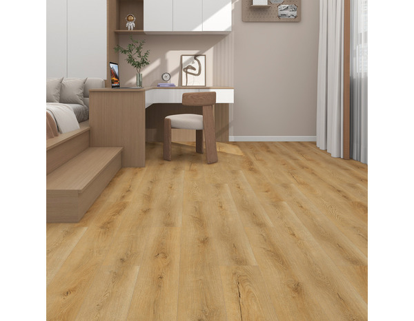 Sol en PVC 122X18,1 cm couleur clair avec sous couche intégrée 4+1 mm "BANAT" - Brico Dépôt