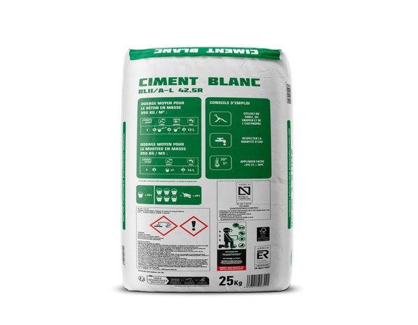 Ciment blanc pour travaux ornementaux - 25 kg - Brico Dépôt