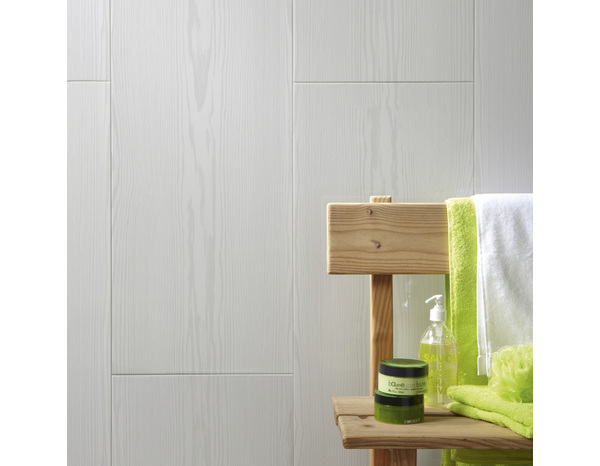 Panneau mural PVC effet pin blanchi pour murs et plafonds - 260 cm x 37,5 cm x 8 mm - Brico Dépôt
