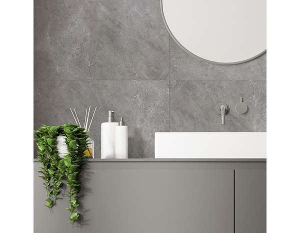 Dalles PVC gris mat TWILIGHT - 75x45 cm, imperméables et résistants UV - Brico Dépôt