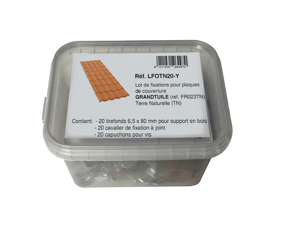 Kit 20 fixations pour plaque de couverture PVC, couleur Terre Naturelle - First - Brico Dépôt