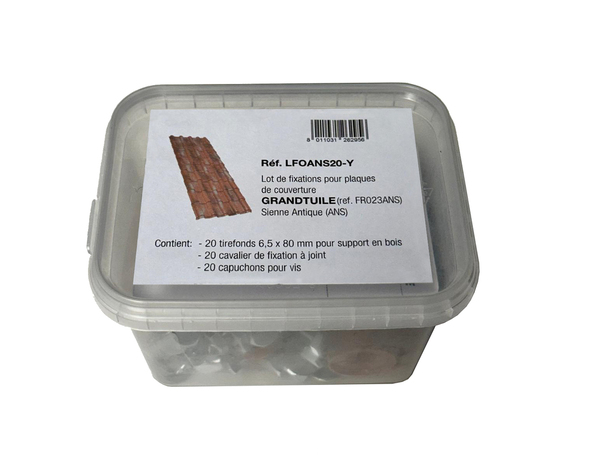 Kit 20 fixations pour plaque de couverture PVC, couleur Sienne Antique - First - Brico Dépôt