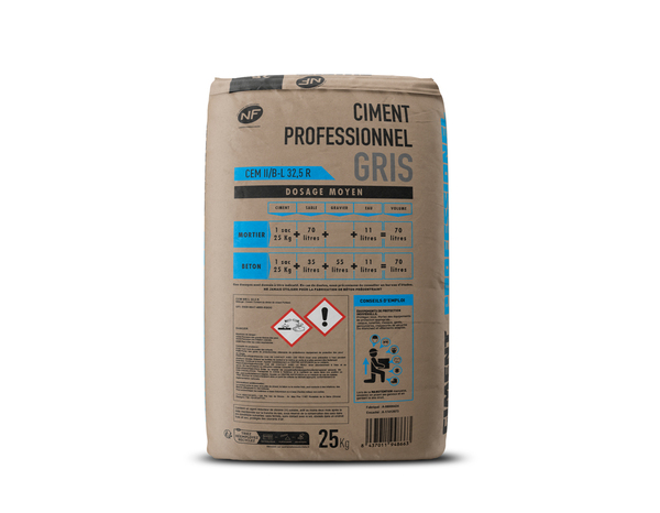 Ciment professionnel gris - sac 25 kg - Brico Dépôt