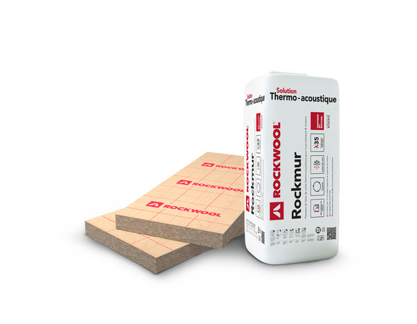 Panneau laine de roche revêtue kraft "Rockmur" - L.135 x l.60 x Ép. 45 mm - Rockwool - Brico Dépôt