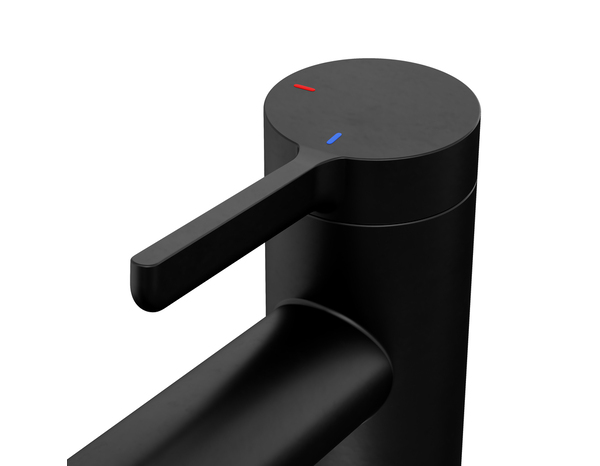 Mitigeur lavabo ODALIA XL noir mat en laiton, débit 6 L/min, mousseur réglable - Cooke and Lewis - Brico Dépôt