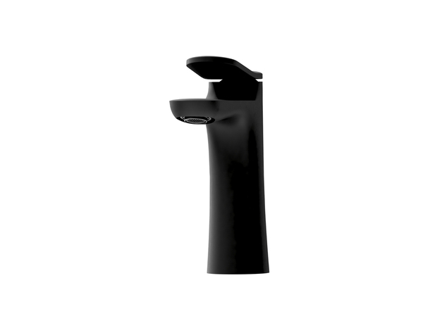 Mitigeur lavabo M KASSIE mat noir en laiton, hauteur 17,3 cm, poignée zinc - Cooke and Lewis - Brico Dépôt