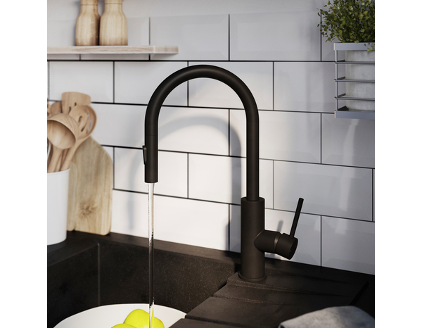 Mitigeur haut noir mat avec douchette IDELIE - Cooke and Lewis - Brico Dépôt