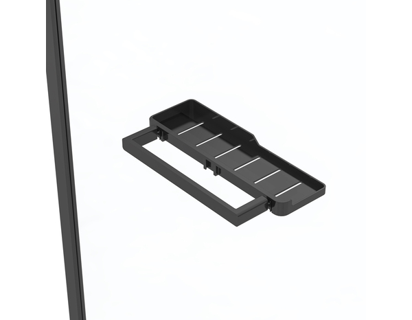 Paroi de douche à l'italienne l.90 x H.190 cm verre trempé 6 mm noir mat avec porte-serviettes - Brico Dépôt