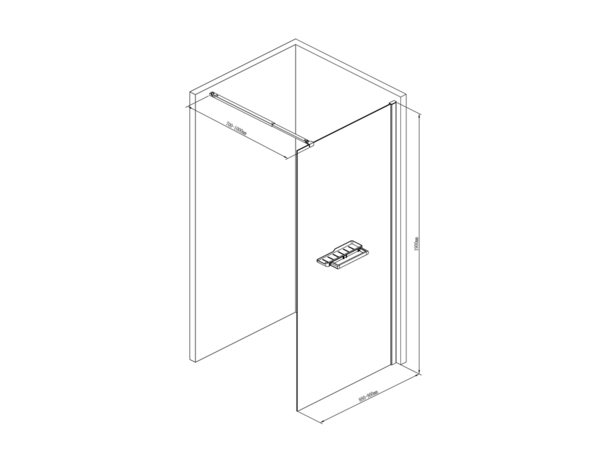 Paroi de douche à l'italienne l.90 x H.190 cm verre trempé 6 mm noir mat avec porte-serviettes - Brico Dépôt