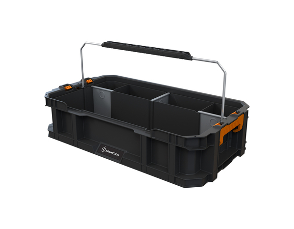Caisse à outils  "Caddy" plastique noir 30x54,2x13,8 cm avec 3 séparateurs réglables - MAGNUSSON - Brico Dépôt