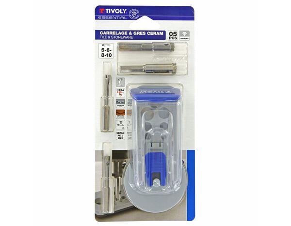 Coffret 4 forêts diamants et 1 guide de perçage - Tivoly - Brico Dépôt