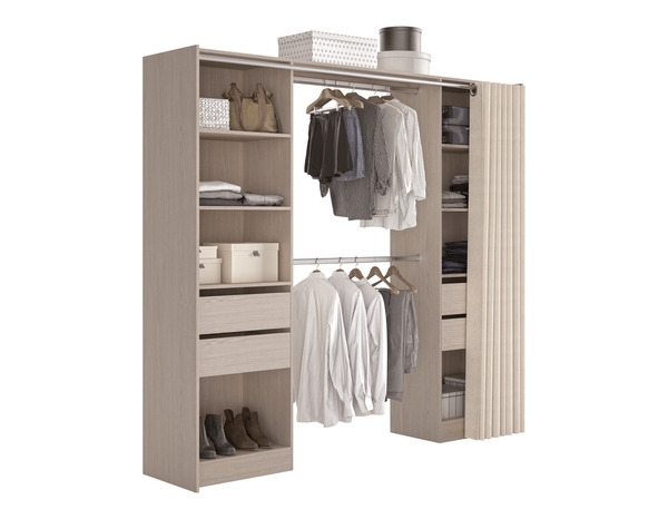 Kit Dressing imitation chêne clair "Cinta" - H. 200 x L. 220 x P. 48 cm - Brico Dépôt