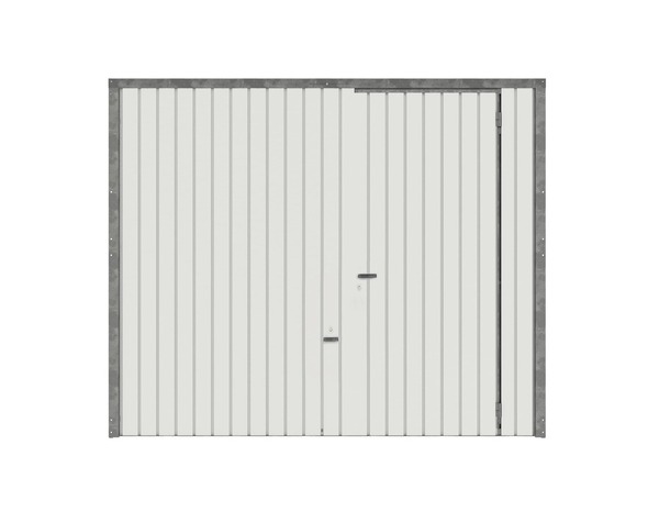 Porte de garage basculante acier blanc 200x240 cm avec portillon piéton intégré - Brico Dépôt