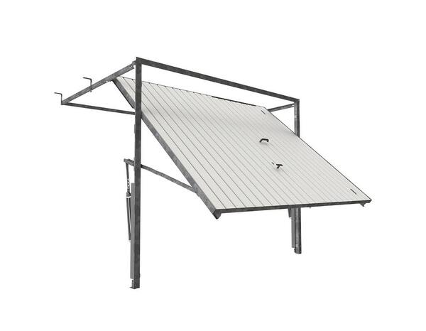 Porte de garage basculante acier blanc 200x240 cm avec portillon piéton intégré - Brico Dépôt