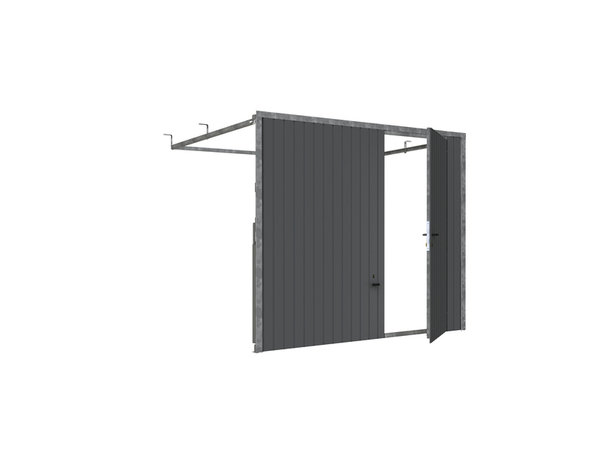 Porte de garage basculante acier gris 200x240 cm avec portillon piéton intégré - Brico Dépôt