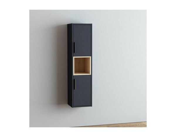 Colonne de salle de bains murale en MDF gris mat H120cm x L30cm - Brico Dépôt