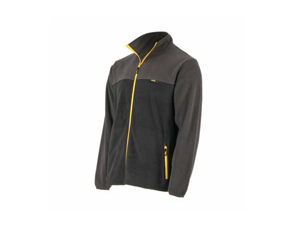 Veste polaire CAZE noire/grise en polyester, col cheminée, 2 poches zippées, taille M - Brico Dépôt