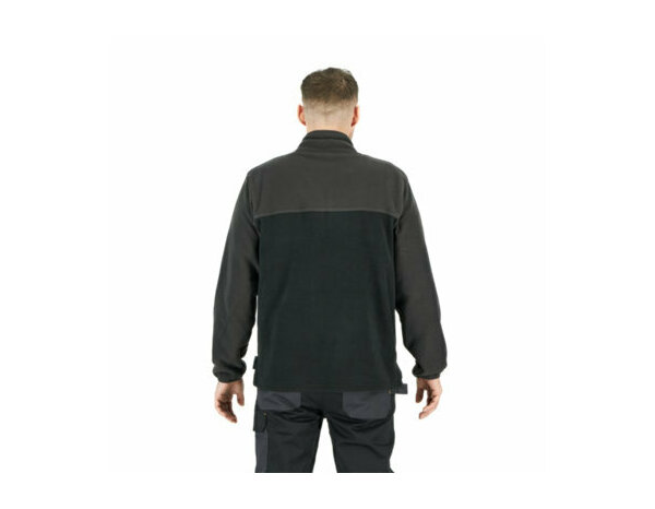 Veste polaire CAZE noire/grise en polyester, col cheminée, 2 poches zippées, taille L - Brico Dépôt