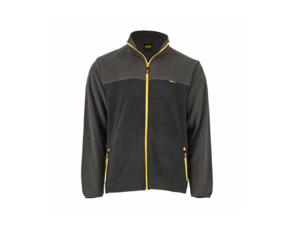 Veste polaire CAZE noire/grise en polyester, col cheminée, 2 poches zippées, taille XL - Brico Dépôt