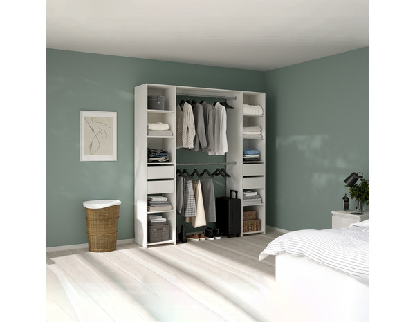 Kit dressing blanc double colonnes - H. 200 x L. 180 x P. 40 cm - Brico Dépôt