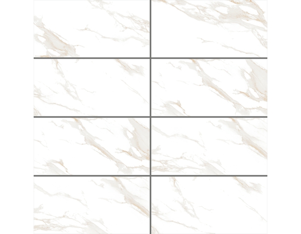 Carrelage grès cérame poli effet marbre 60x120 SARDOJ blanc/or - Cooke and Lewis - Brico Dépôt