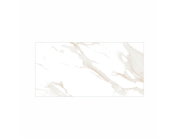 Carrelage grès cérame poli effet marbre 60x120 SARDOJ blanc/or - Cooke and Lewis - Brico Dépôt