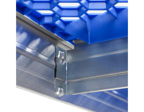 Étagère aluminium/résine 4 tablettes, charge : 700 kg - H. 180 x L. 110 x P. 50 cm  - Brico Dépôt