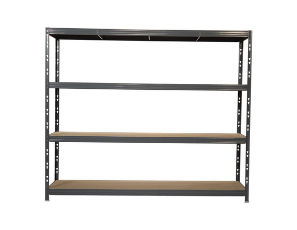 Étagère bois/métal gris charge lourde 4 tablettes - H. 185 x L. 220 x P. 60 cm - Brico Dépôt